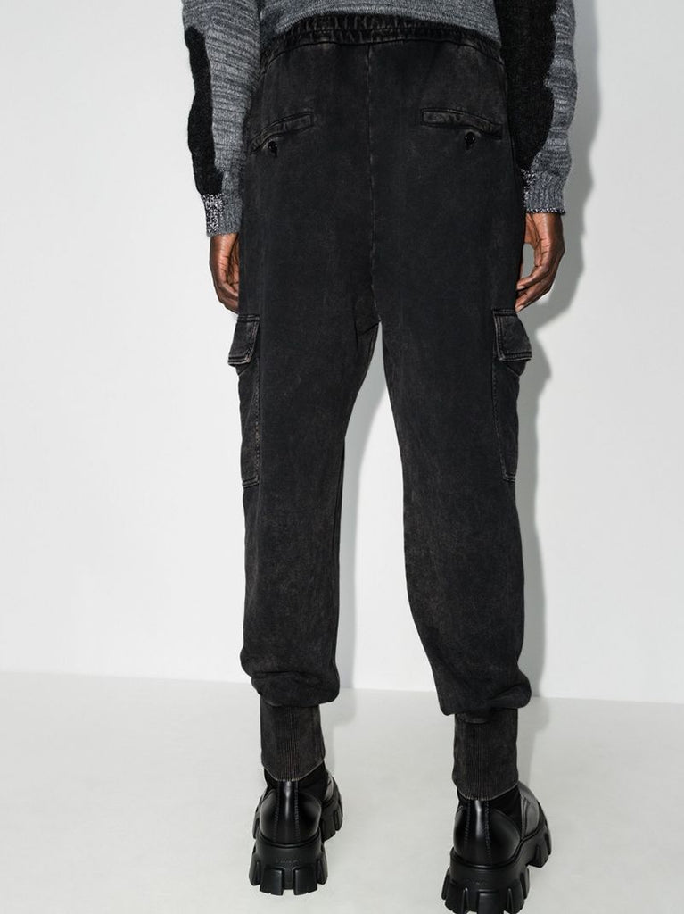 Acid-wash Cargo Track Pants