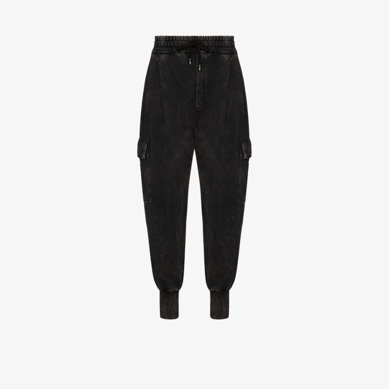 Acid-wash Cargo Track Pants