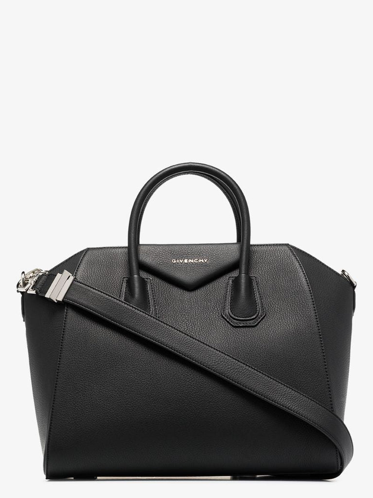 Black Antigona Medium Leather Tote Bag