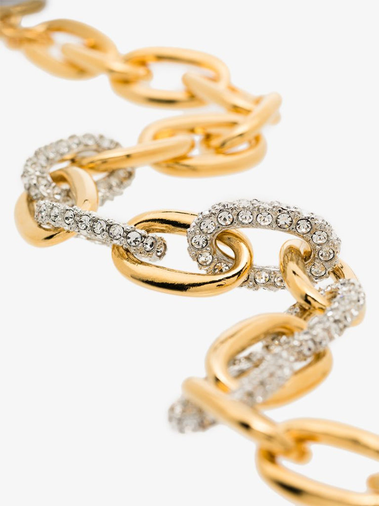 Gold Tone Crystal Link Necklace
