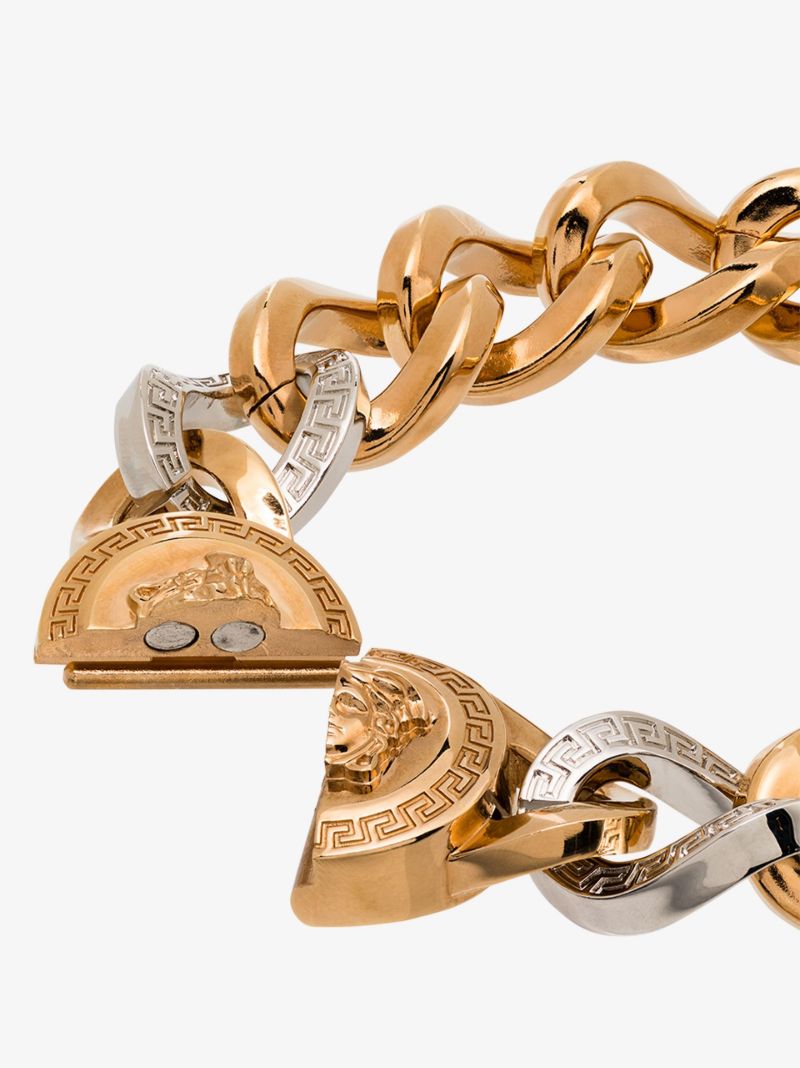 Gold Tone Medusa Chain Bracelet