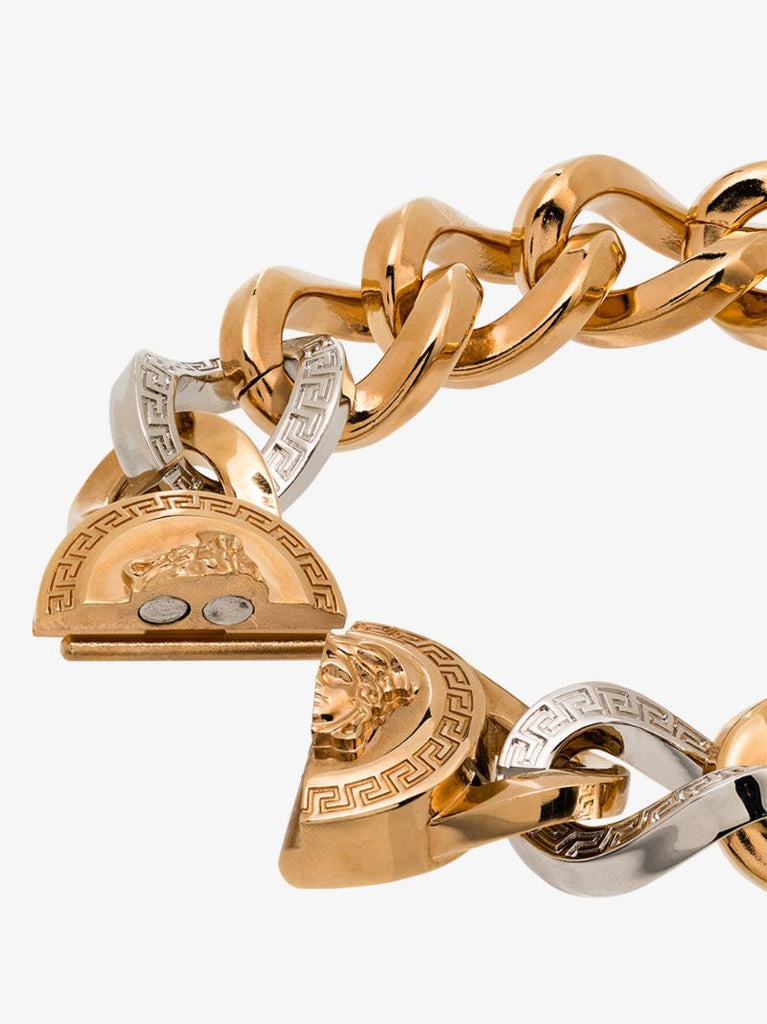 Gold Tone Medusa Chain Bracelet