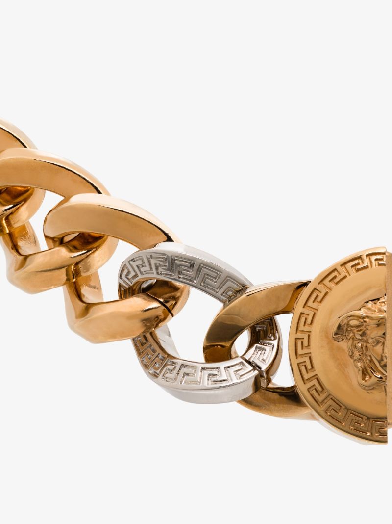 Gold Tone Medusa Chain Bracelet