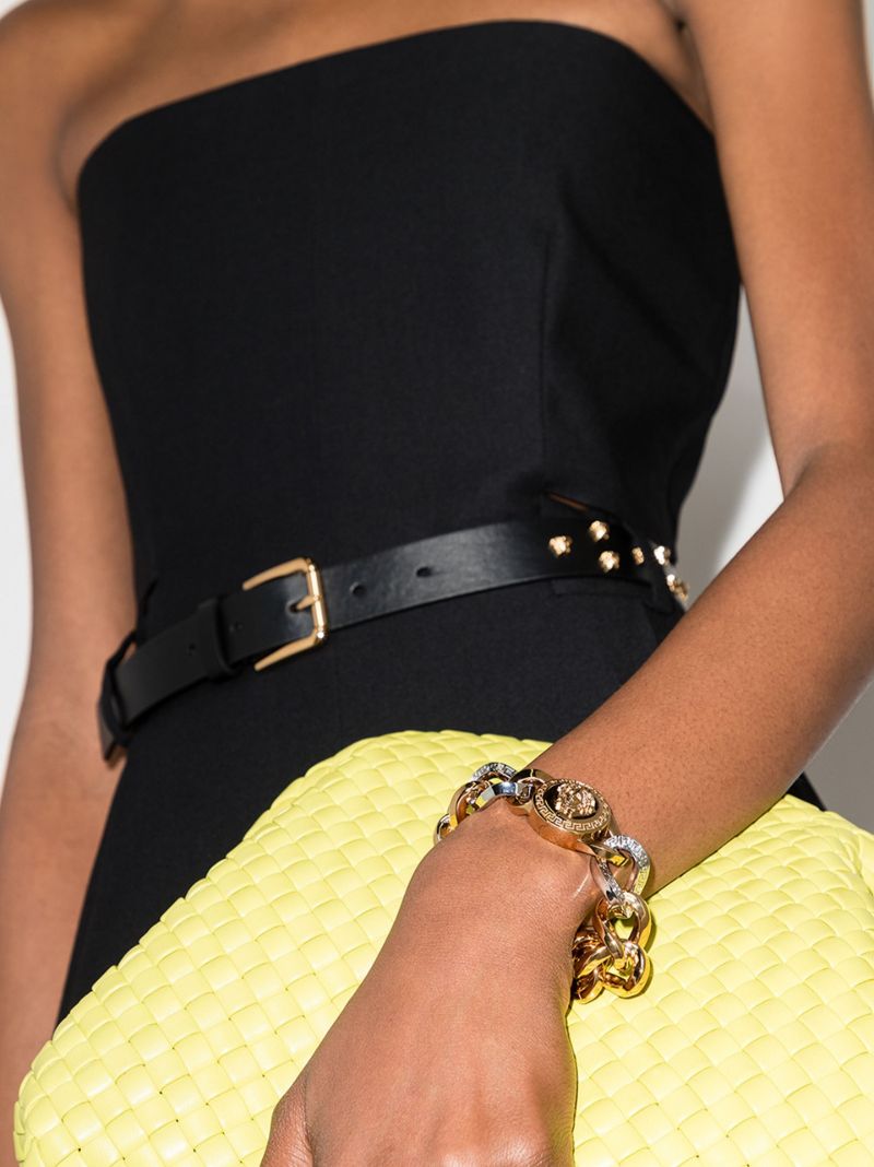Gold Tone Medusa Chain Bracelet