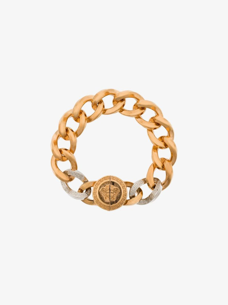 Gold Tone Medusa Chain Bracelet