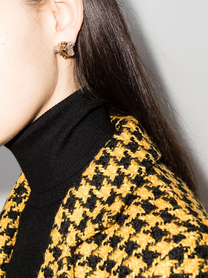 Crystal-embellished Medusa Stud Earrings