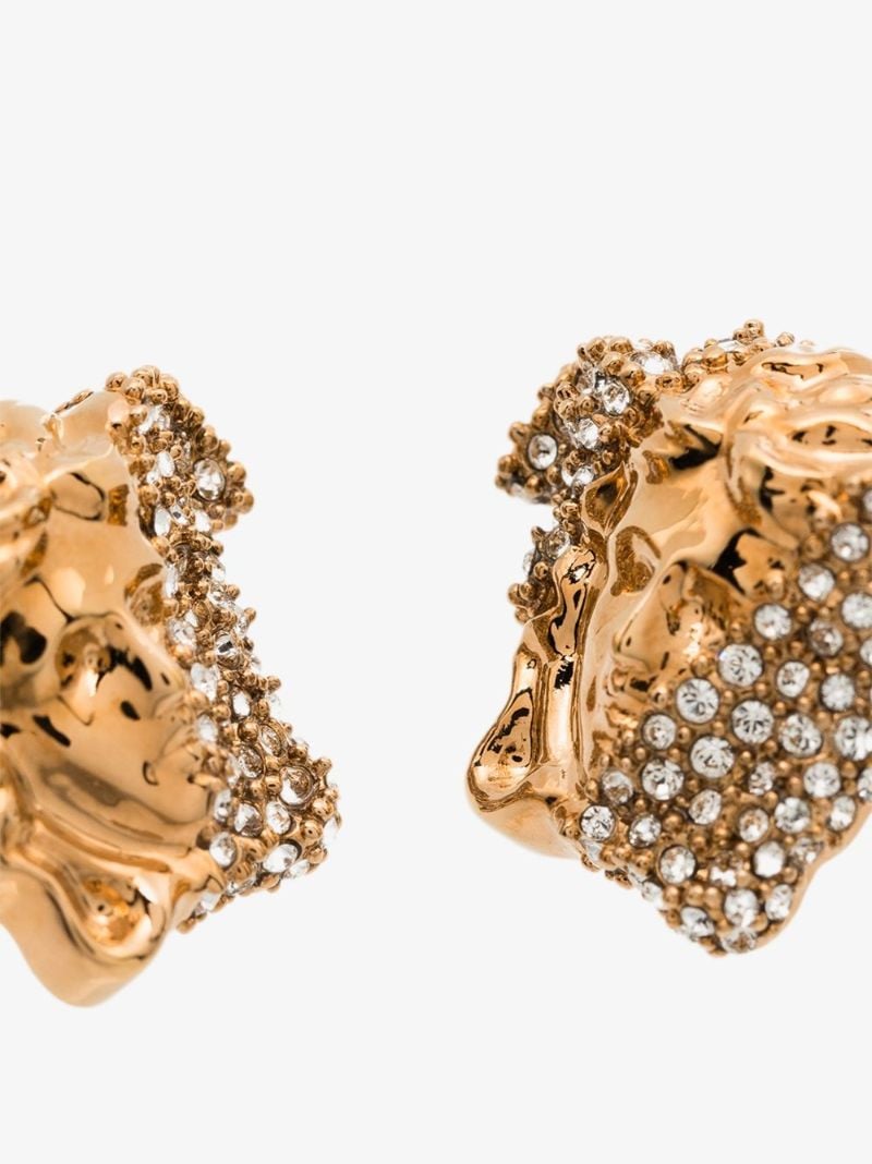 Crystal-embellished Medusa Stud Earrings