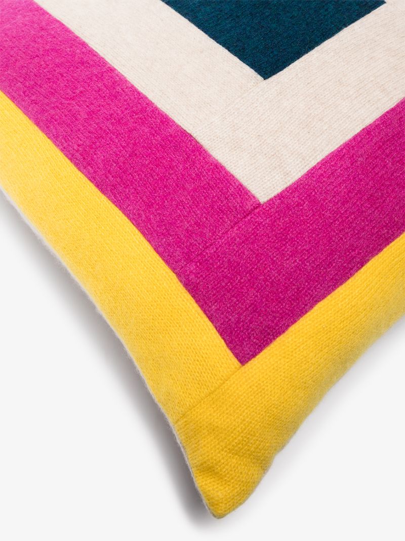 Multicoloured Squares Patchwork Cushion