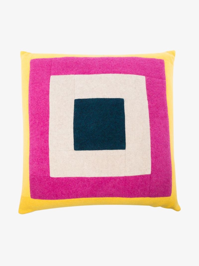 Multicoloured Squares Patchwork Cushion