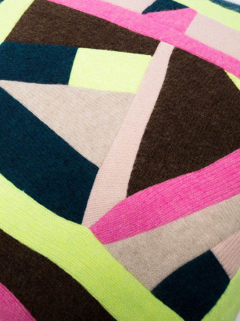 Multicoloured Abstract Patchwork Cushion