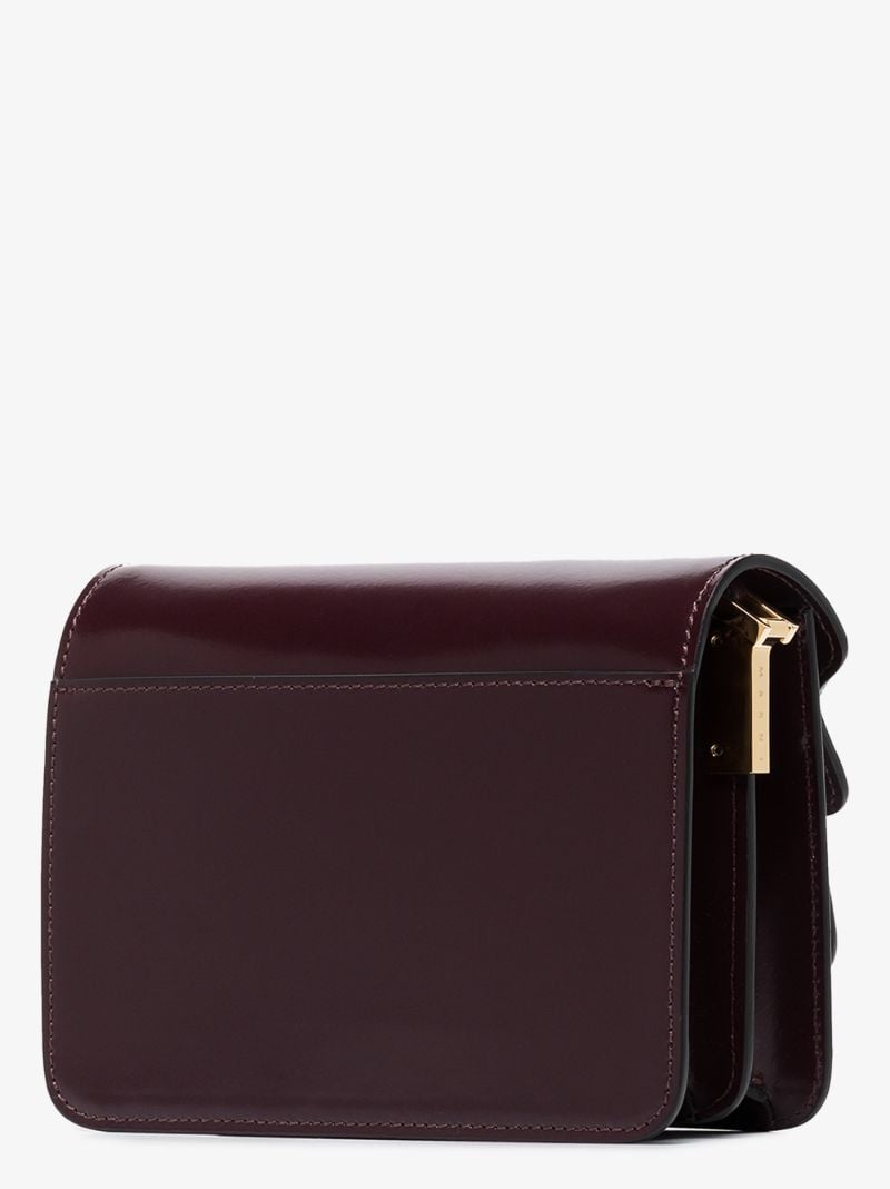 Burgundy Trunk Leather Shoulder Bag