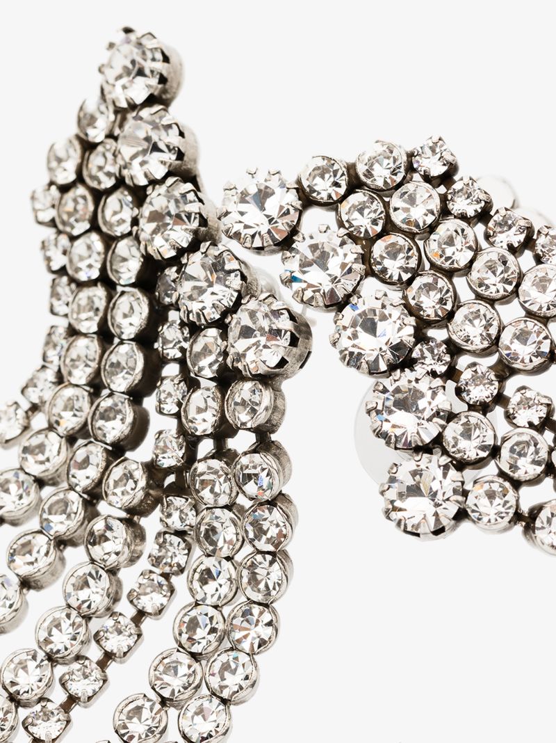Silver Tone Crystal Cascade Earrings