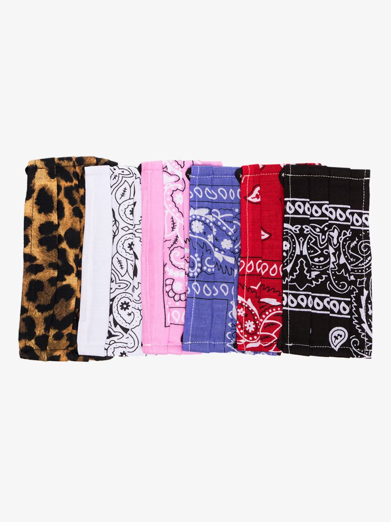 Multicoloured Printed Cotton Face Mask Set