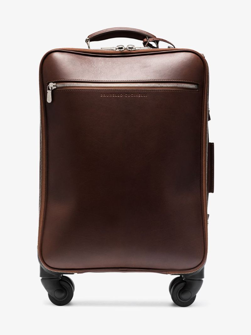 Brown Leather Cabin Suitcase