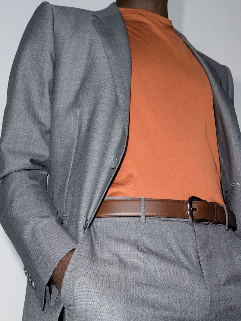 Smooth-leather Buckle Belt