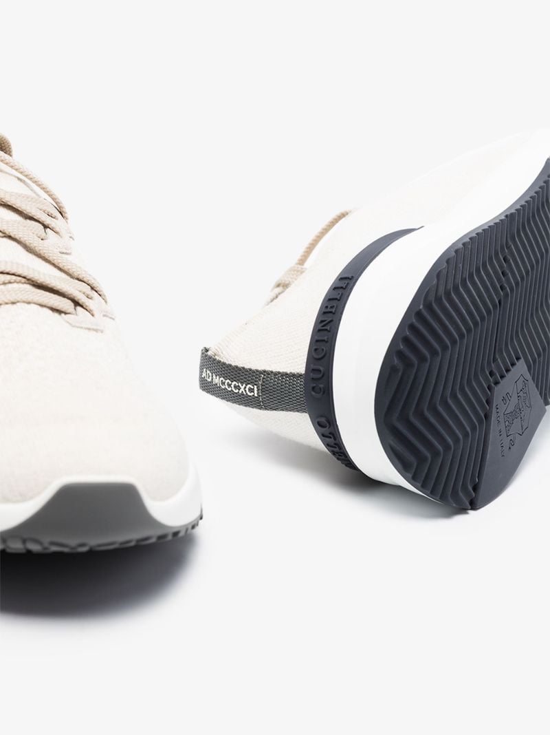 White Cotton Knit Sneakers