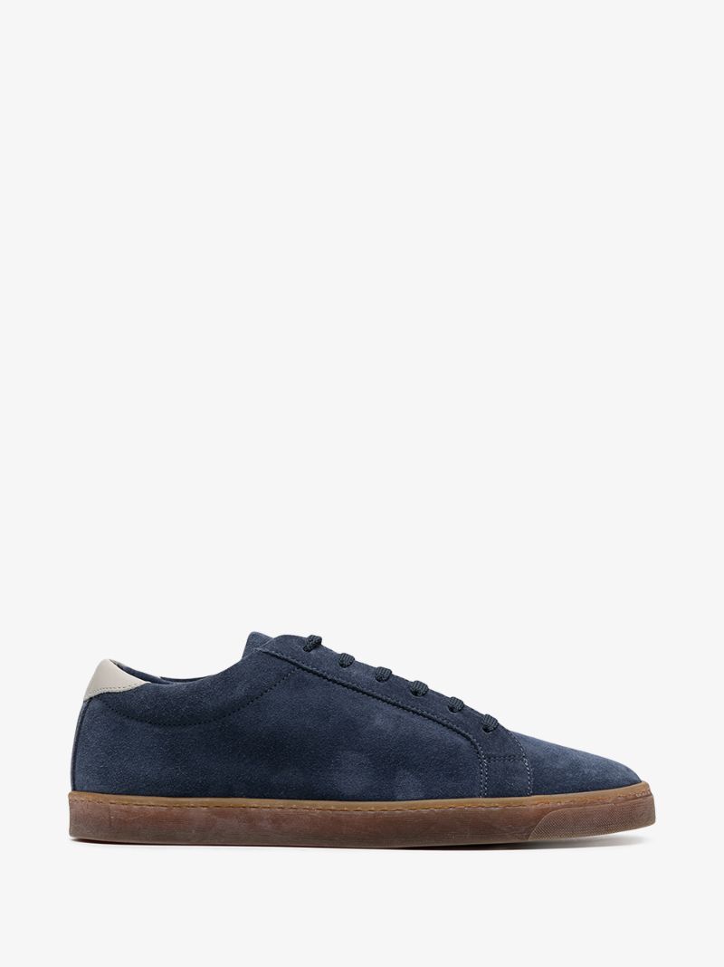 Blue Low Top Suede Sneakers