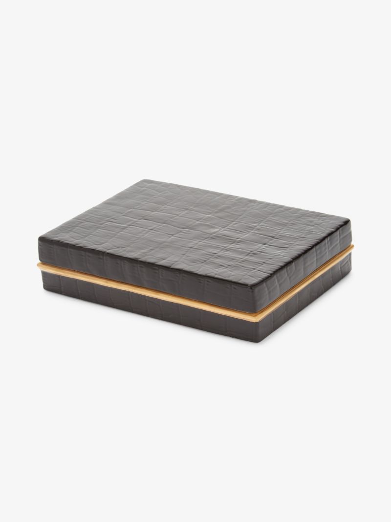 Black Crocodile Box Playing Cards Set