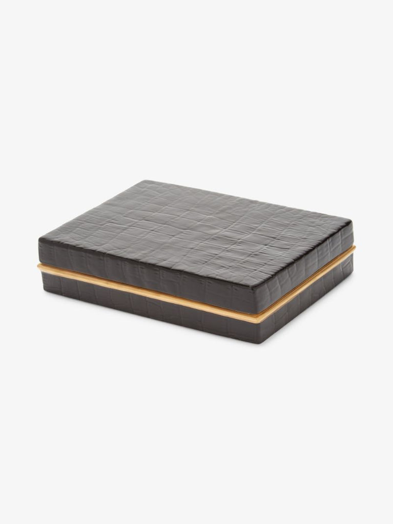 Black Crocodile Box Playing Cards Set