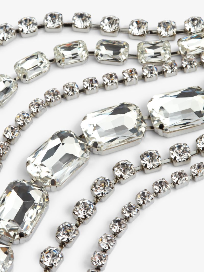 Silver Tone Crystal Fringe Earrings