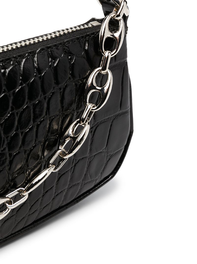 Black Rachel Mini Embossed Leather Shoulder Bag