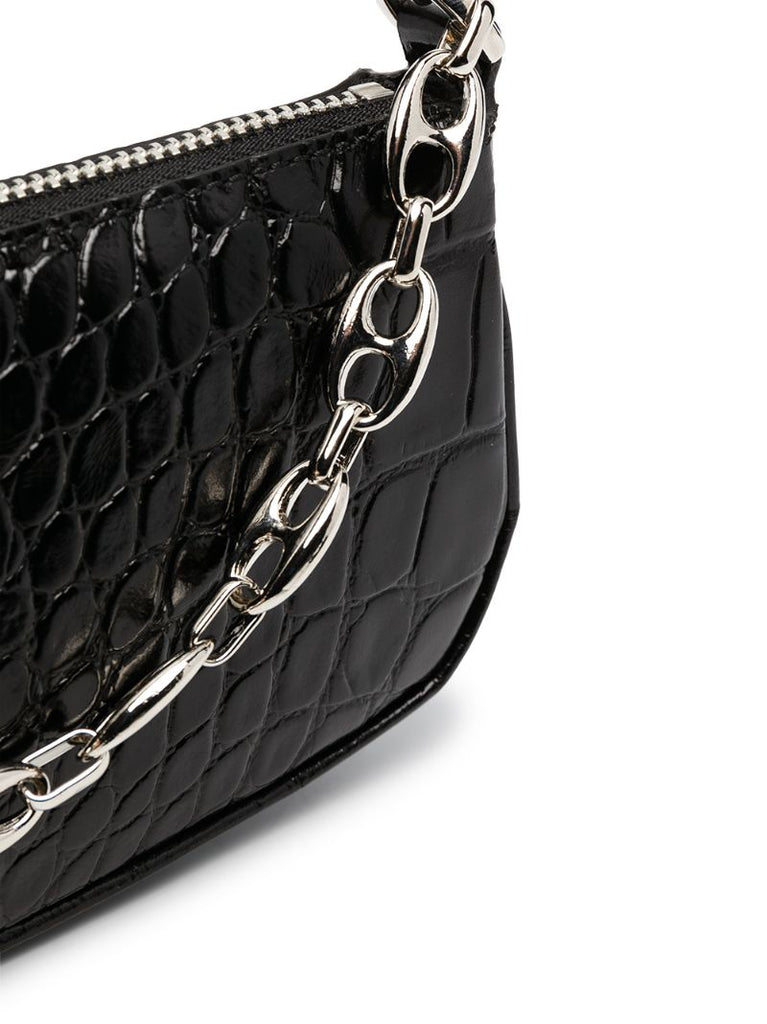 Black Rachel Mini Embossed Leather Shoulder Bag