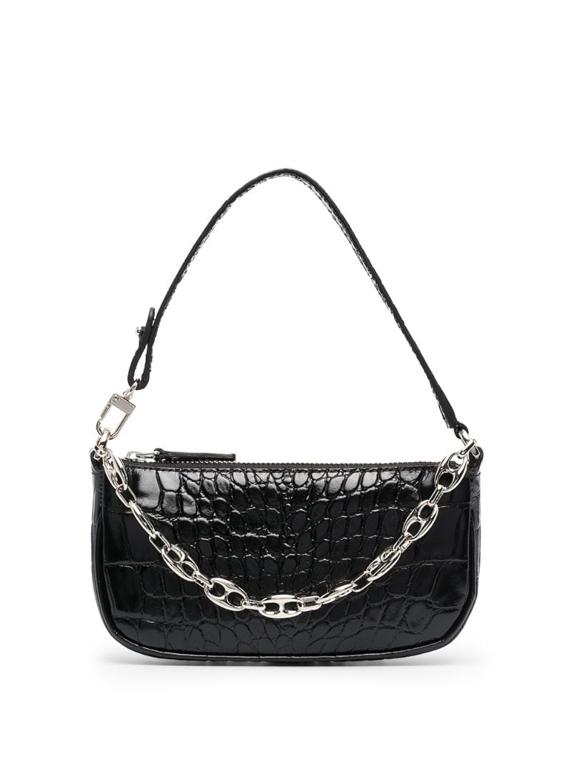 Black Rachel Mini Embossed Leather Shoulder Bag