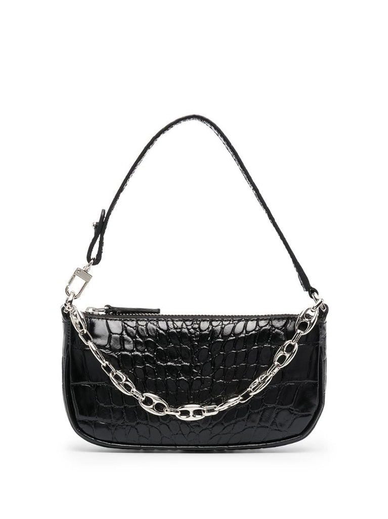 Black Rachel Mini Embossed Leather Shoulder Bag
