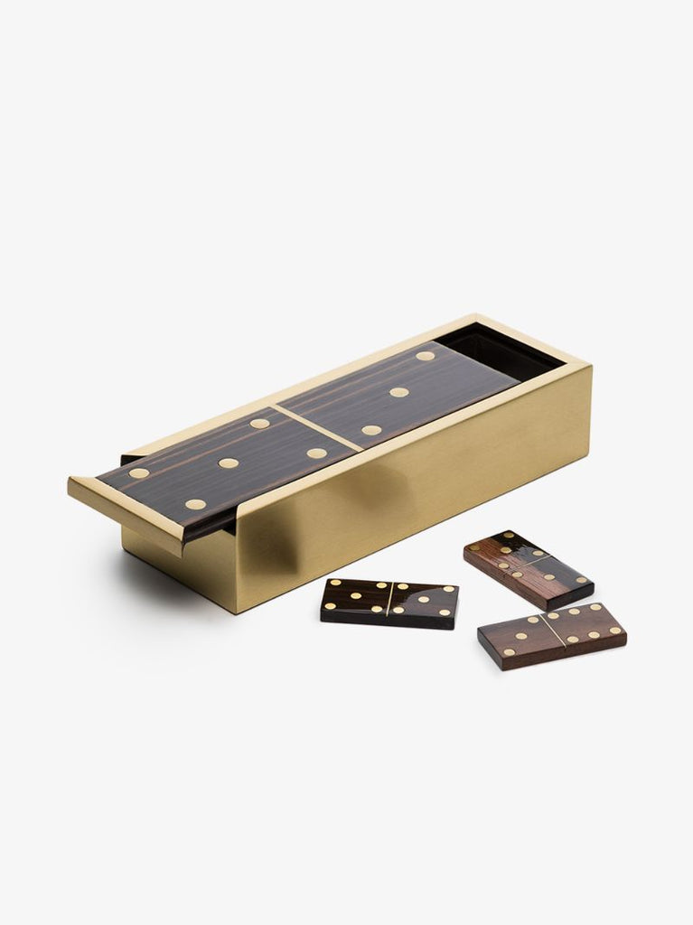 Gold-tone Deco Dominoes Set