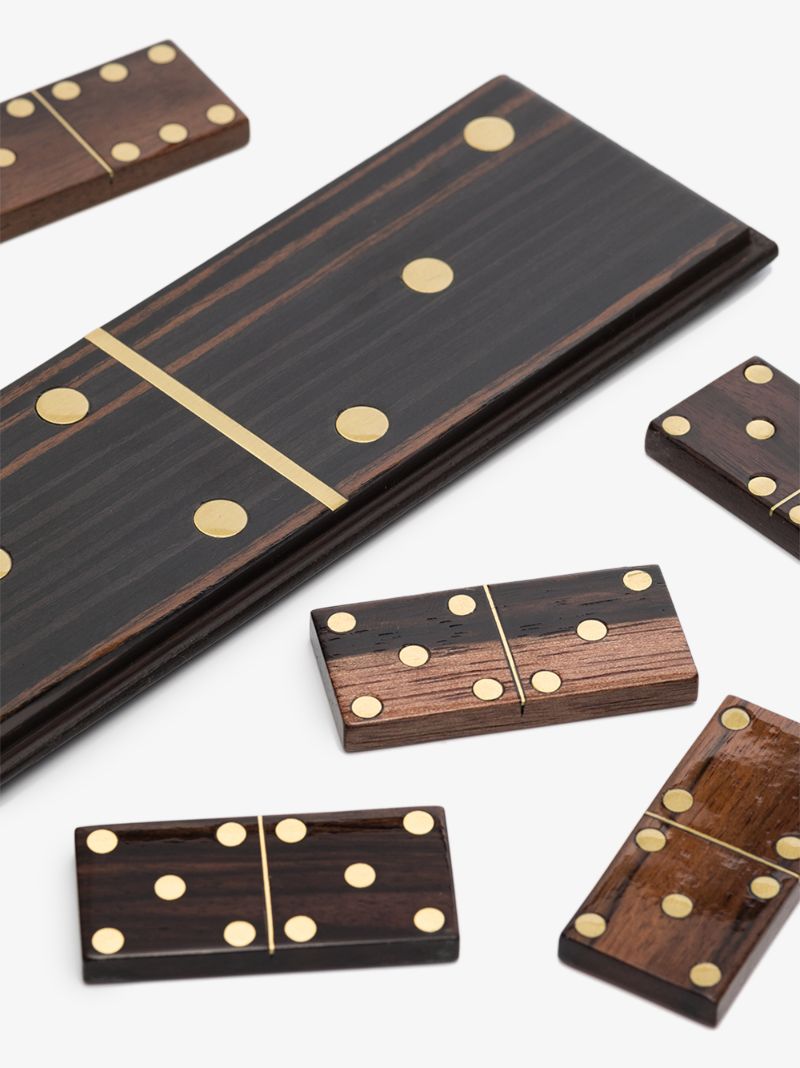 Gold-tone Deco Dominoes Set