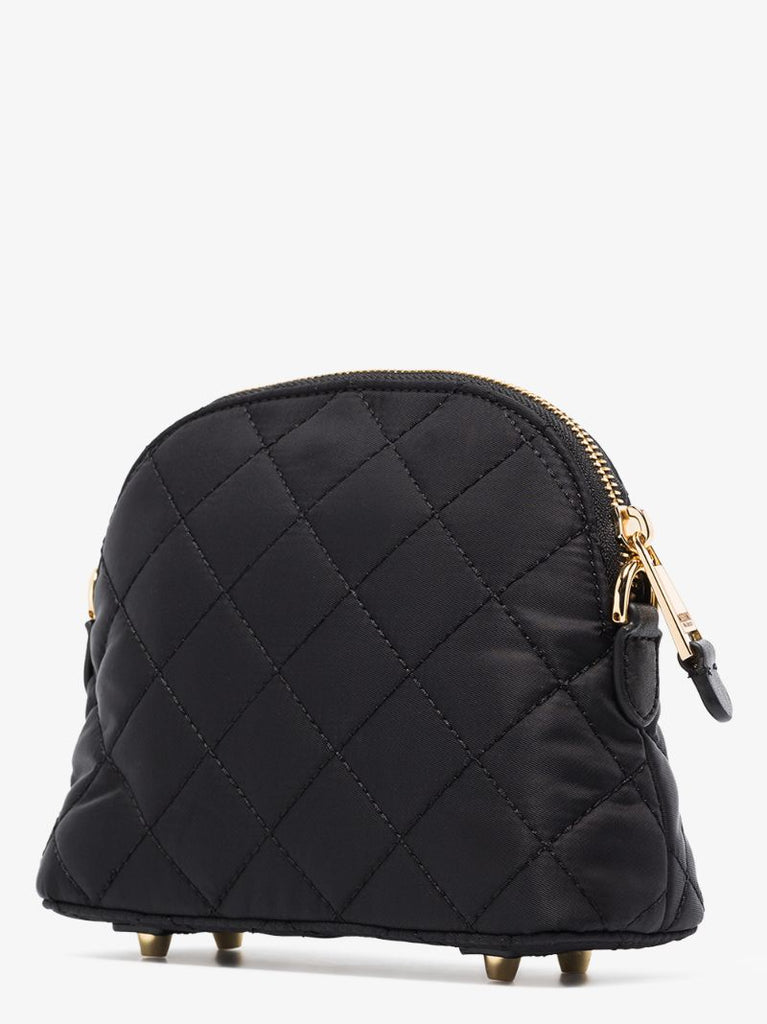 Black Quilted Logo Shoulder Bag