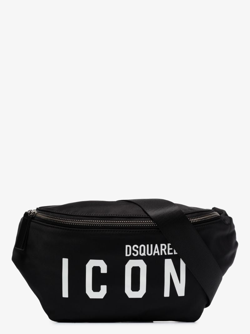 Black Icon Print Cross Body Bag