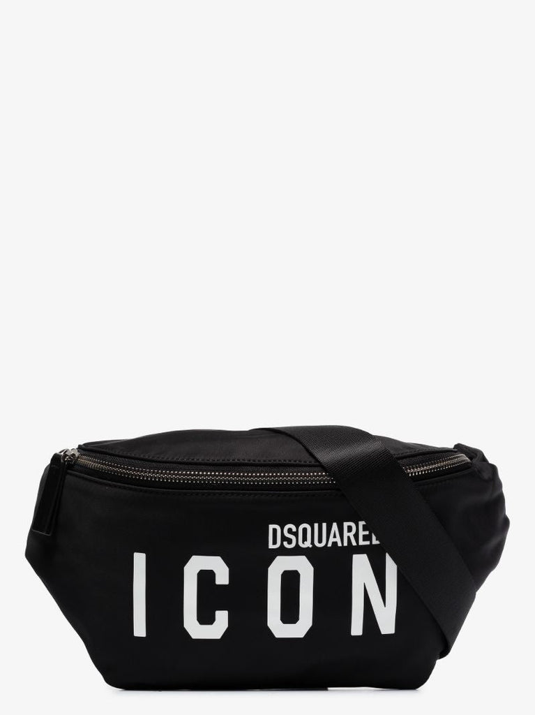 Black Icon Print Cross Body Bag
