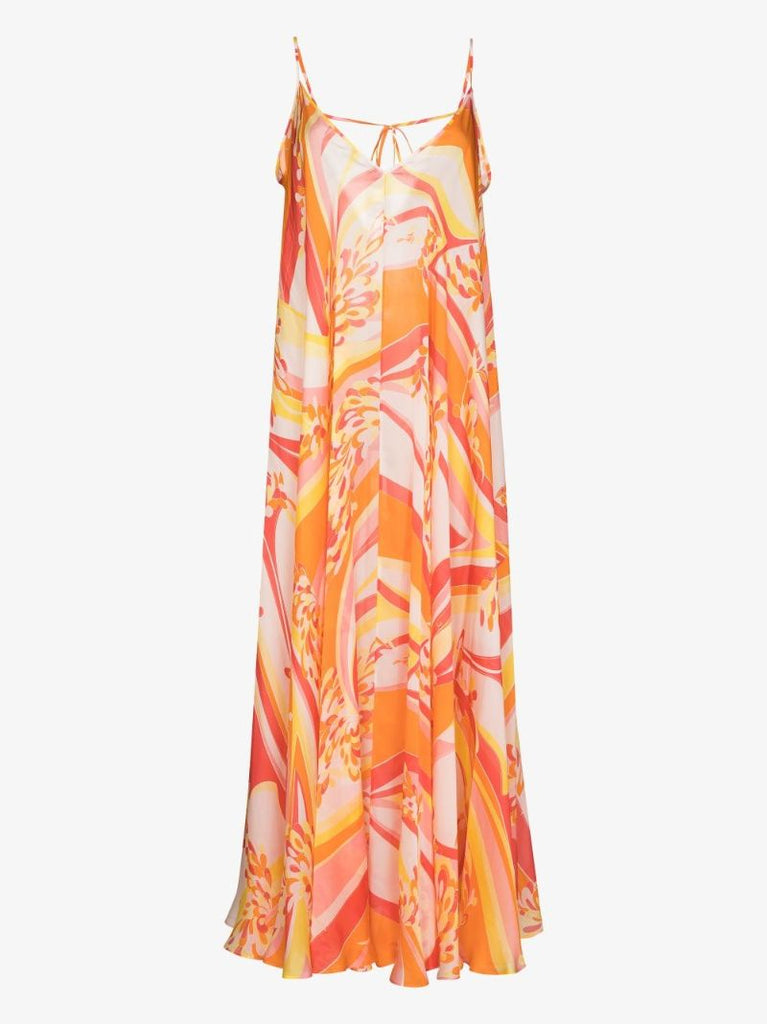 Abstract-print Long Beach Dress