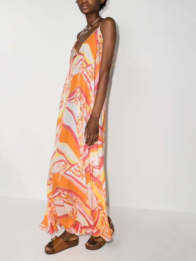 Abstract-print Long Beach Dress