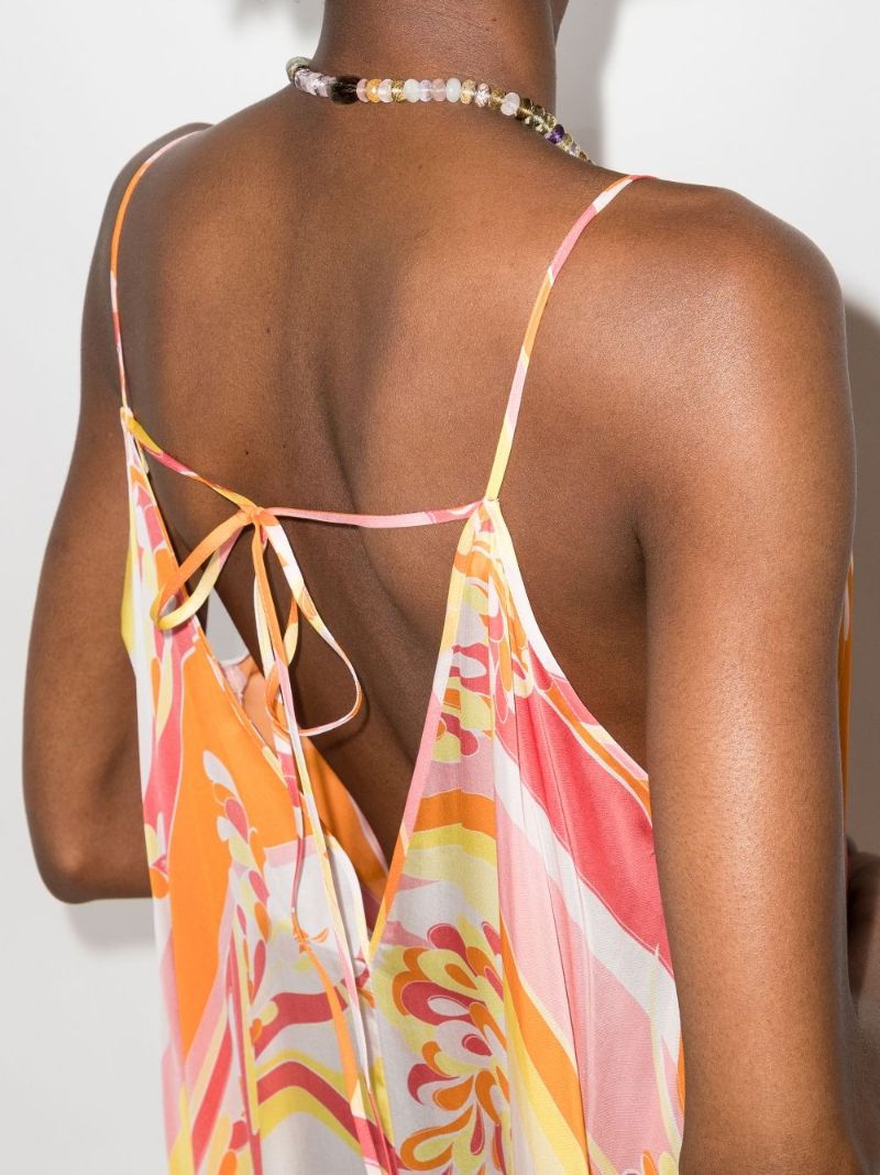 Abstract-print Long Beach Dress