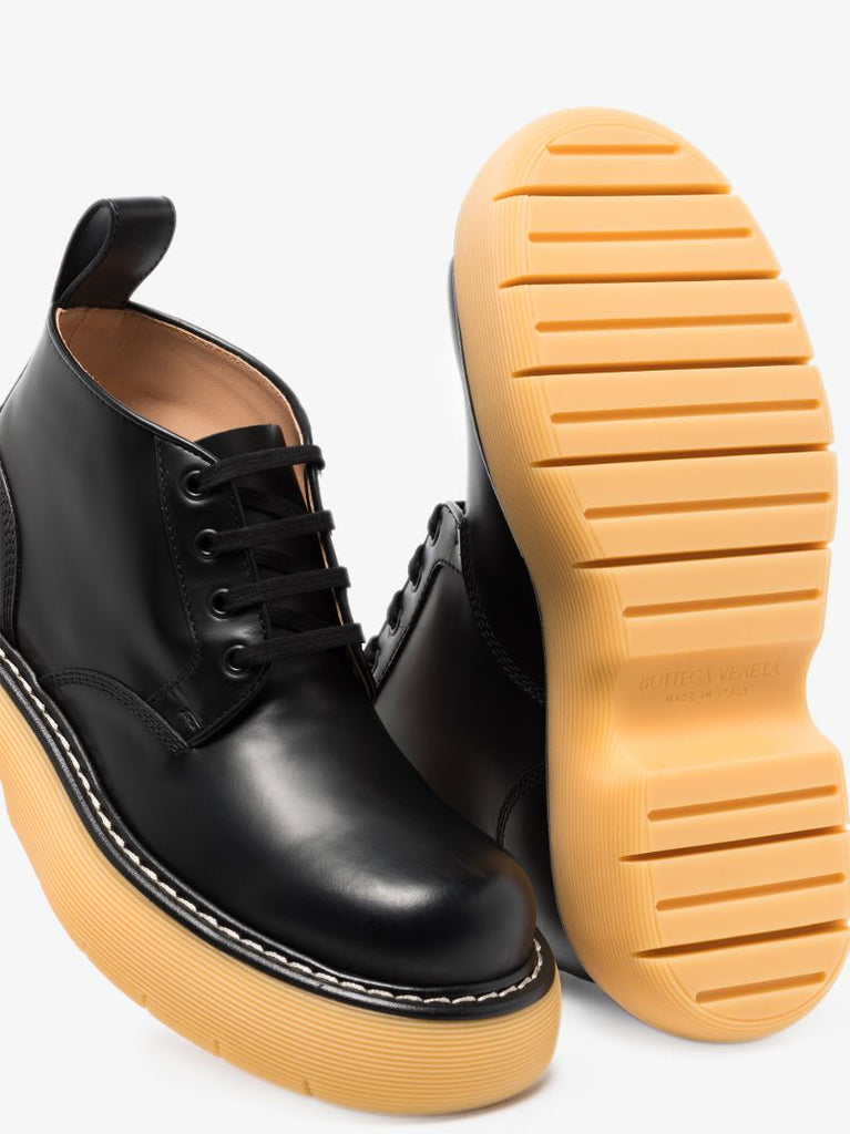 Black Bounce Leather Ankle Boots