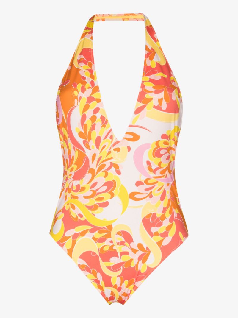 Lilly Print Halterneck Swimsuit