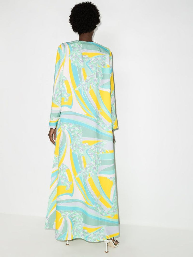 Abstract-print Long Beach Dress