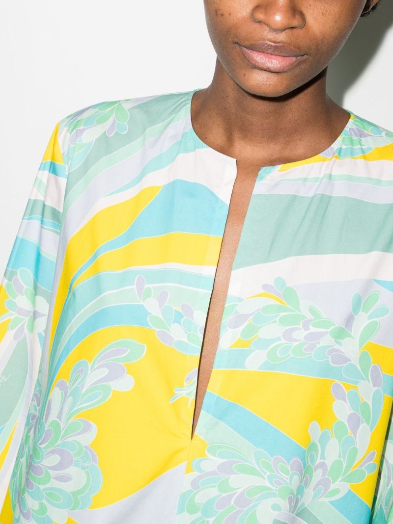 Abstract-print Long Beach Dress