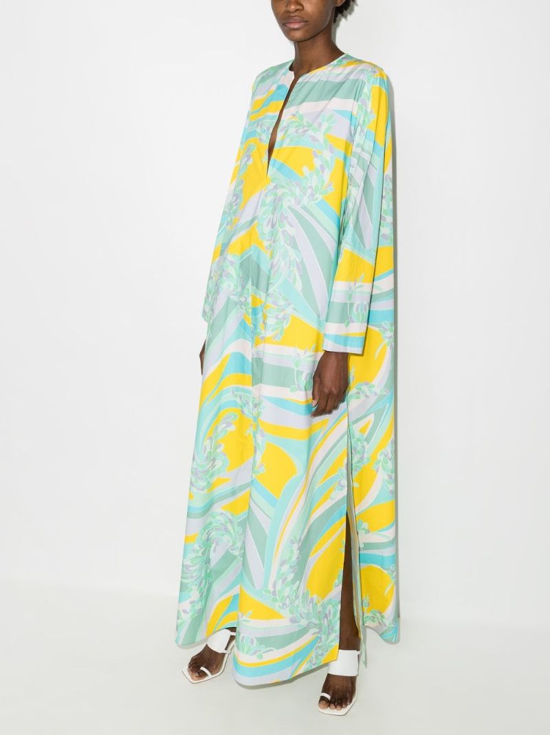 Abstract-print Long Beach Dress