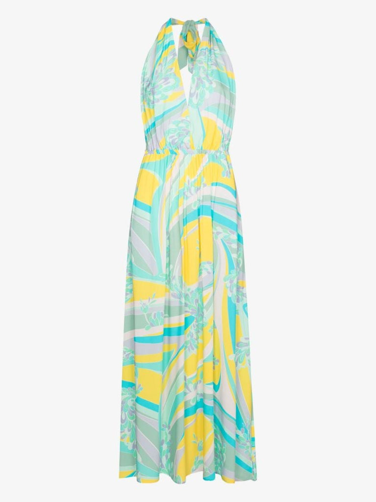 Abstract-print Long Beach Dress