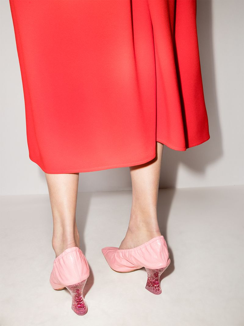 Pink Almond 75 Leather Pumps