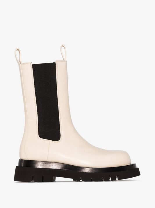White the Lug Leather Boots