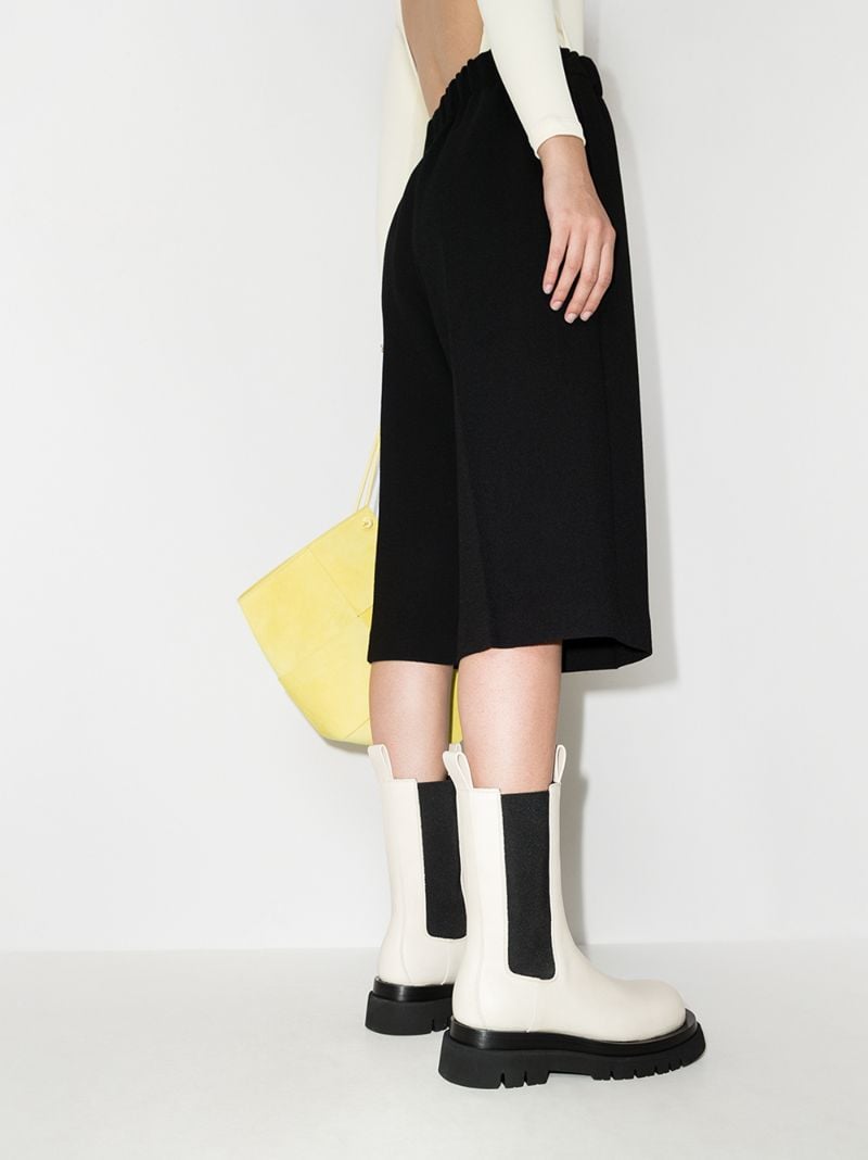 White the Lug Leather Boots