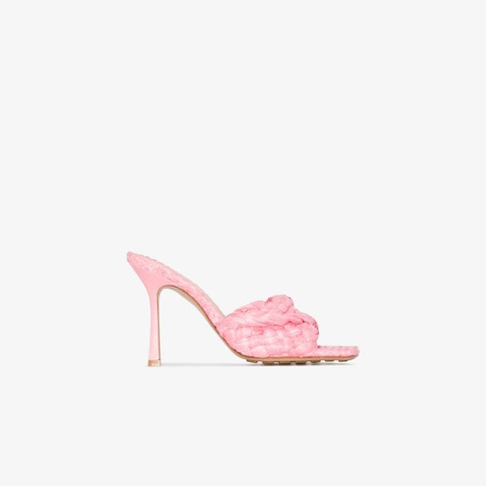 Pink Stretch 90 Raffia Sandals