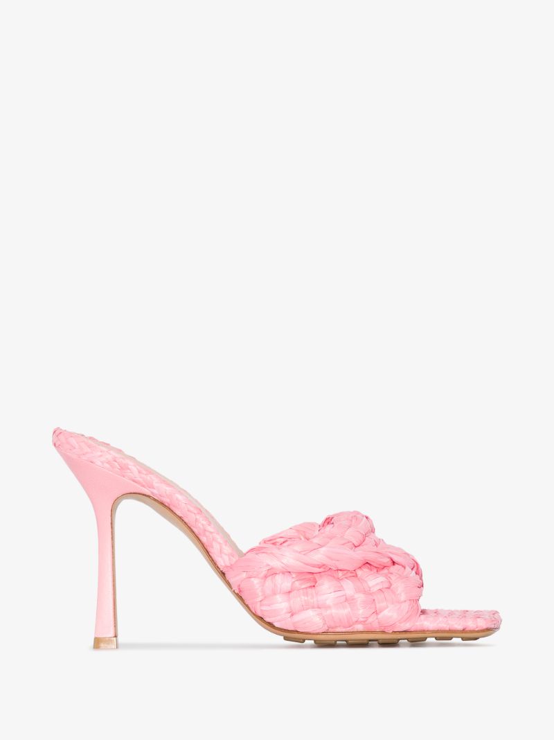 Pink Stretch 90 Raffia Sandals