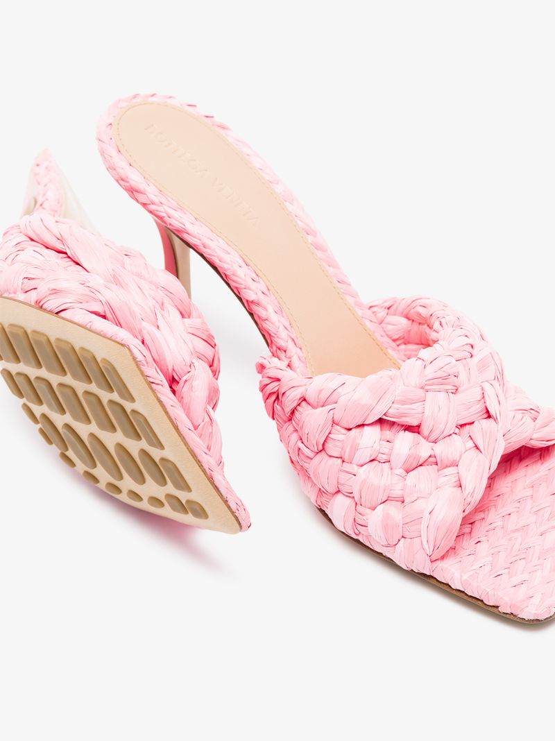 Pink Stretch 90 Raffia Sandals