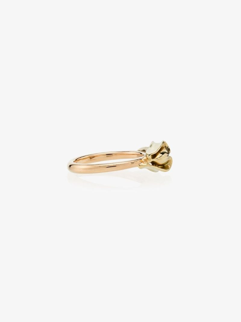 18k Rose and Yellow Gold Banana Diamond Ring