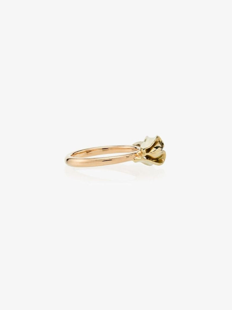 18k Rose and Yellow Gold Banana Diamond Ring
